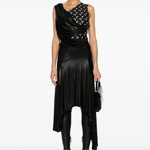 SOLD - Marine Serre Crescent Moon Print Asymmetrical Dress